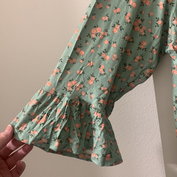 Floral Print Ruffle Sleeve Babydoll Dress - Picture 4 of 4